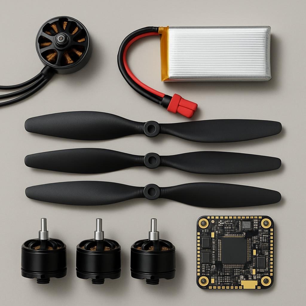 drone components, drone propellers, drone battery, drone dc motor, drone control board